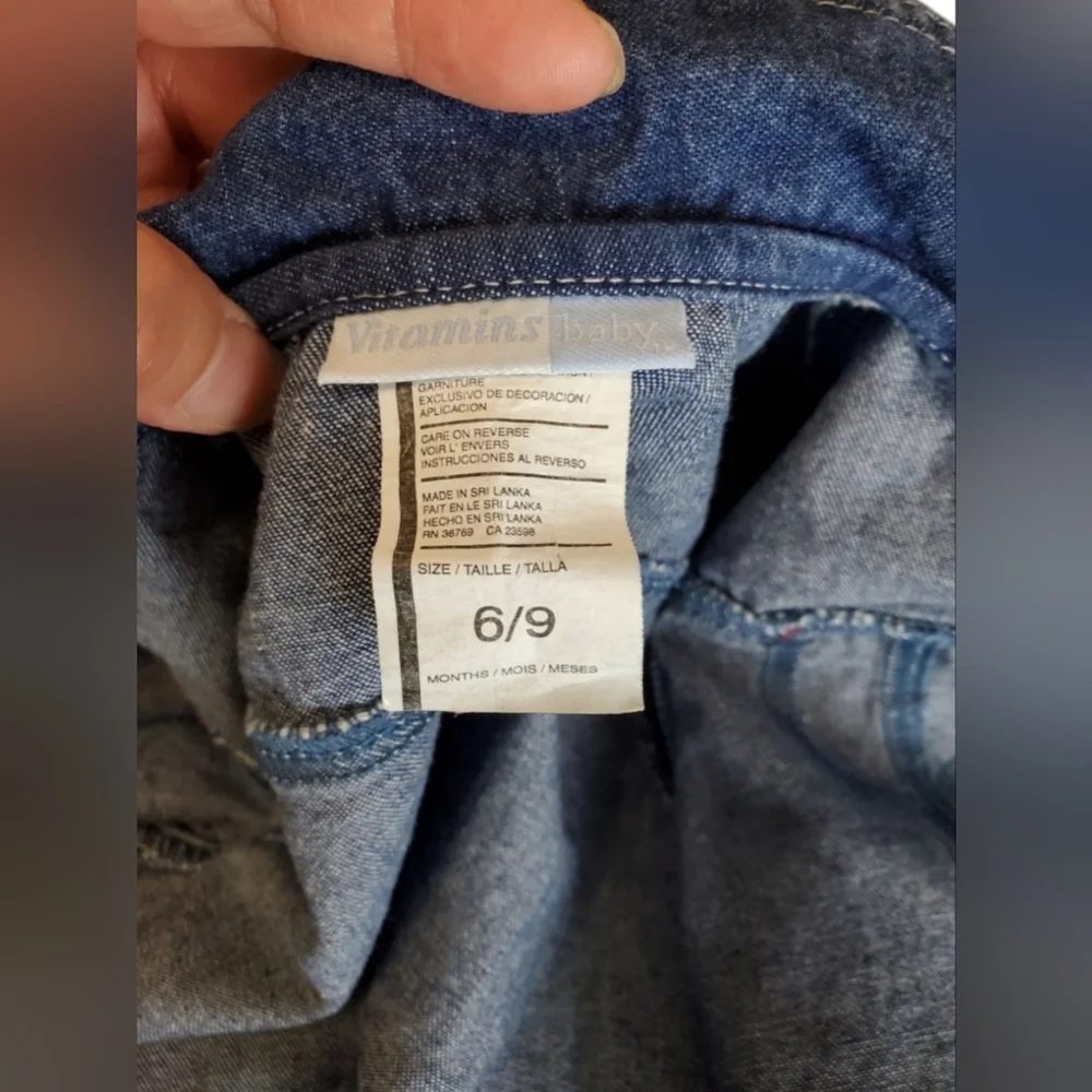 Vitamins Baby Blue Jean Jacket Classic Denim Style Size 6/9